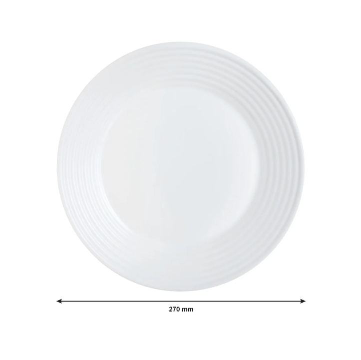 Luminarc Stairo Large Dinner Plate 27cm White Tempered Glass 39987