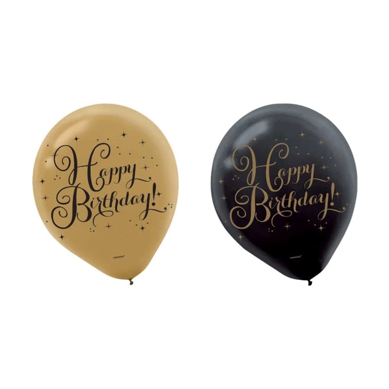 Happy Birthday Print Latex Balloons 6pack