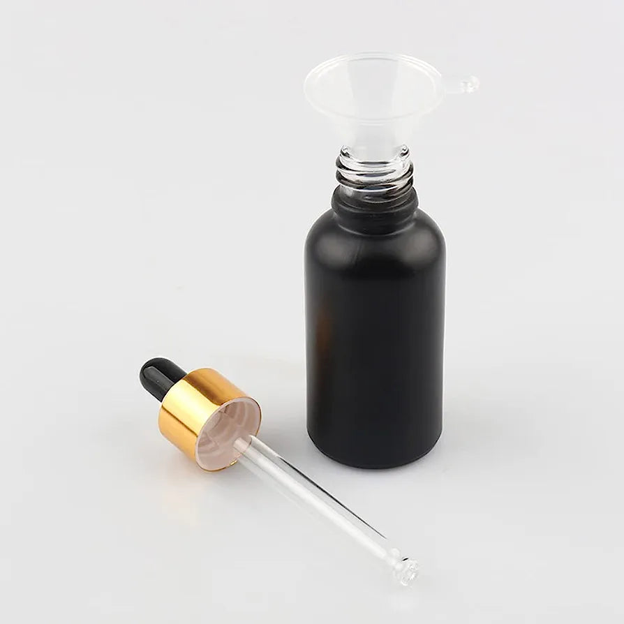 30ml Glass Dropper Bottle Black with Pipette Lid