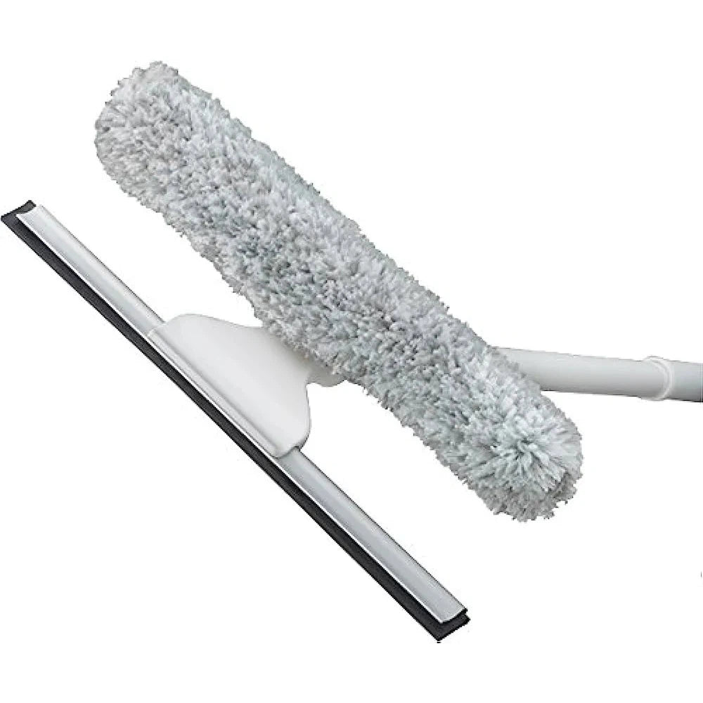 Window Squeegee 2-in-1 Scrubber with Extendable Handle