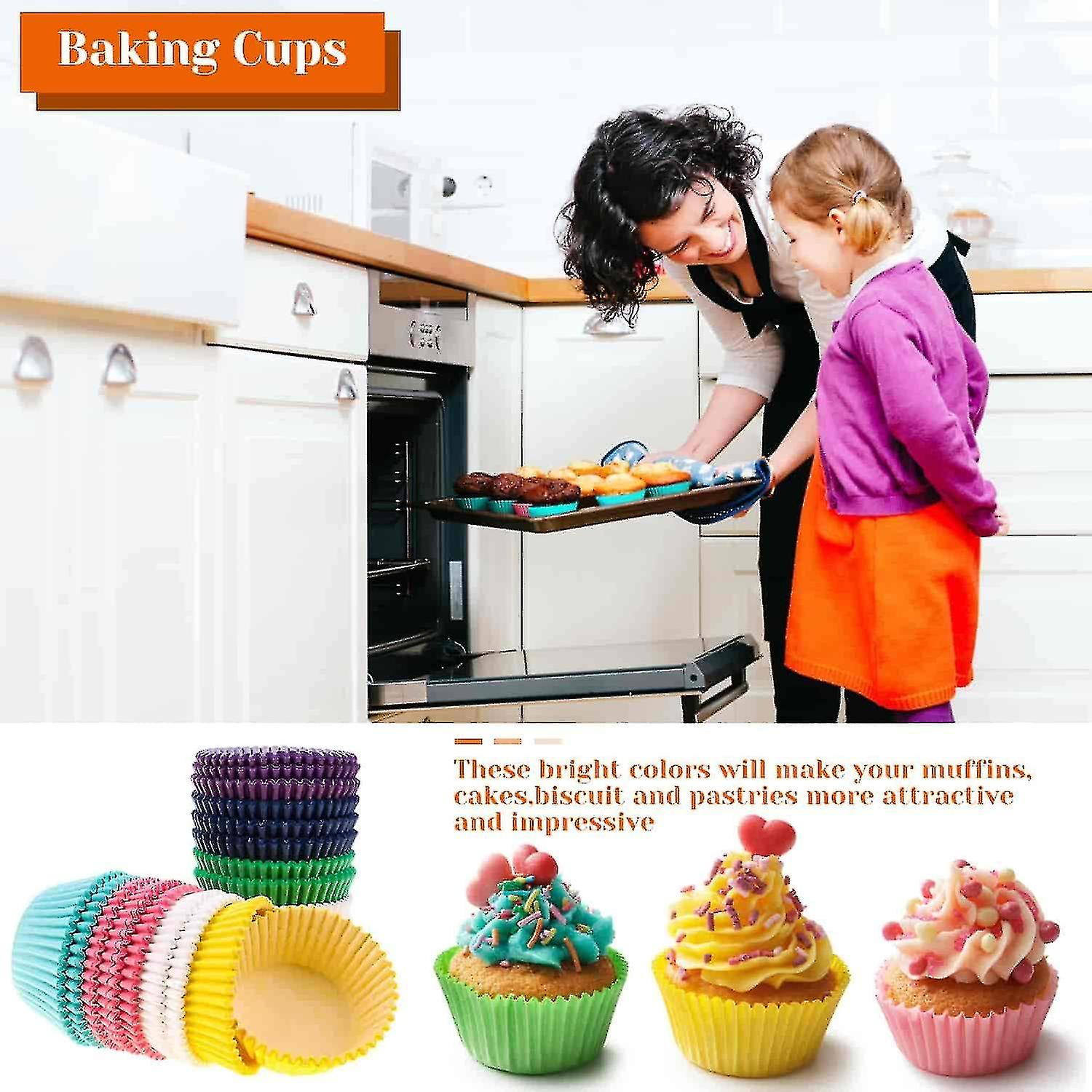 Baking Cupcake Paper Liners 12cm Pastel Colors 100pack