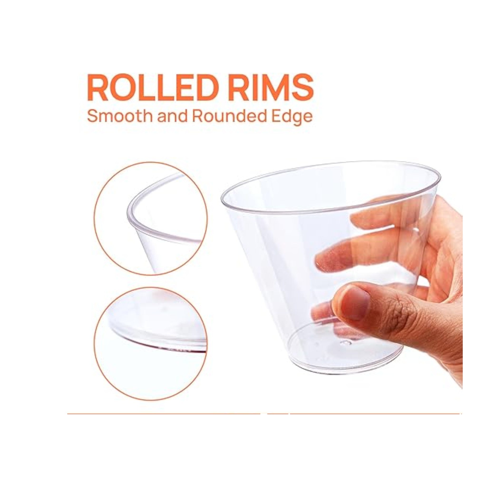Acrylic Plastic Round Reusable Dessert Cups 180ml 10Pcs 7.7x7cm
