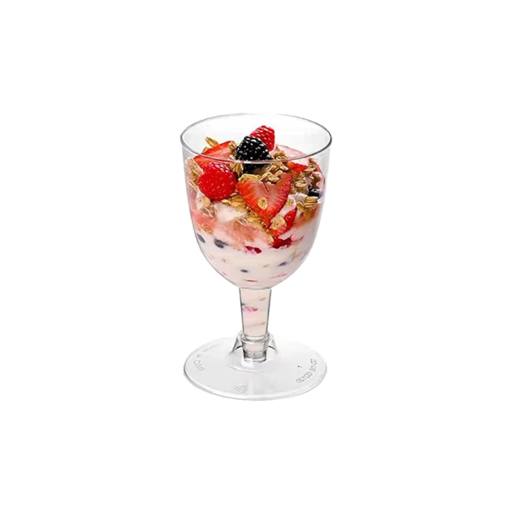 Acrylic Plastic Mini Stemmed Reusable Dessert Cups 140ml 10pack 7x6.3cm