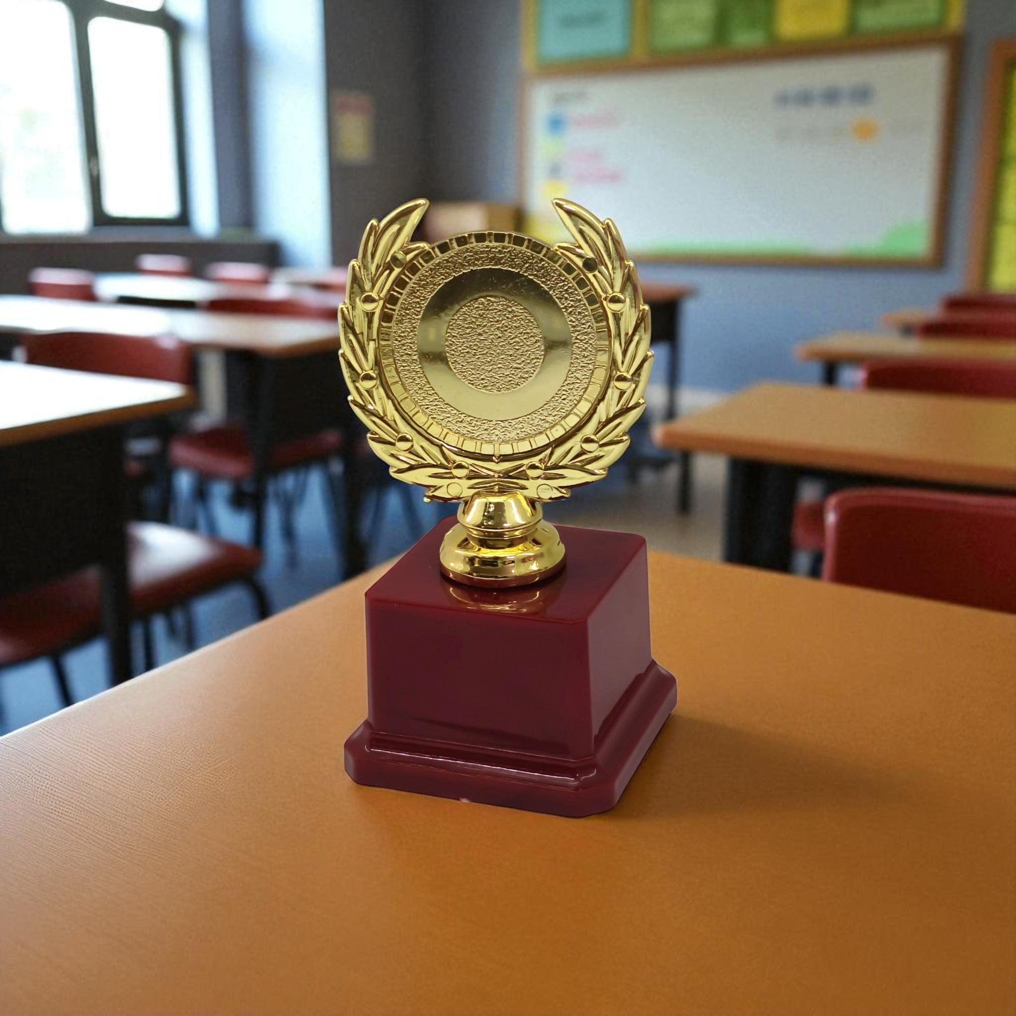 Gold Plastic Olympia Trophy Cup with Red Base 15cm
