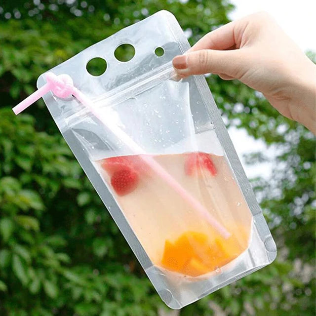 500ml Reusable Stand Up Drink Pouches 13x23x4cm 100microns 1pc