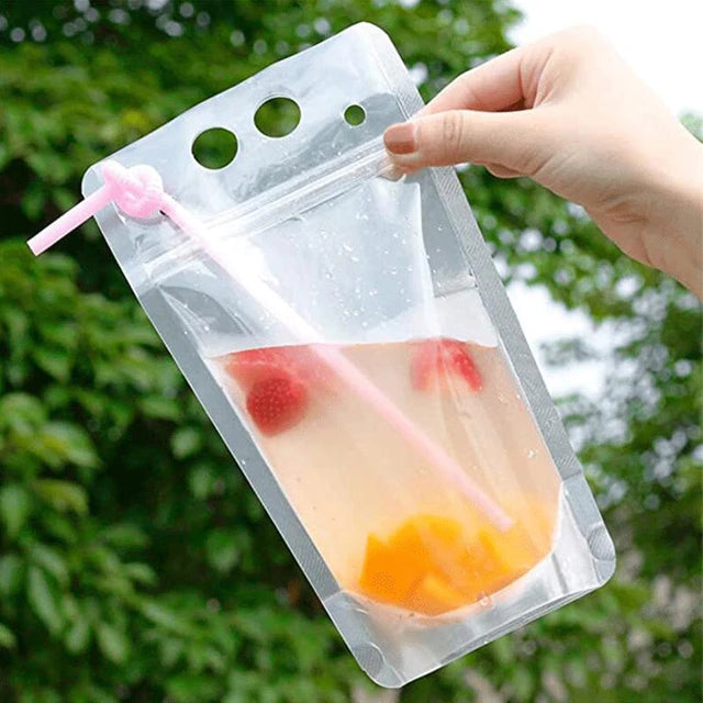 500ml Stand-Up Drink Pouches 13x23x4cm Reusable 100mic