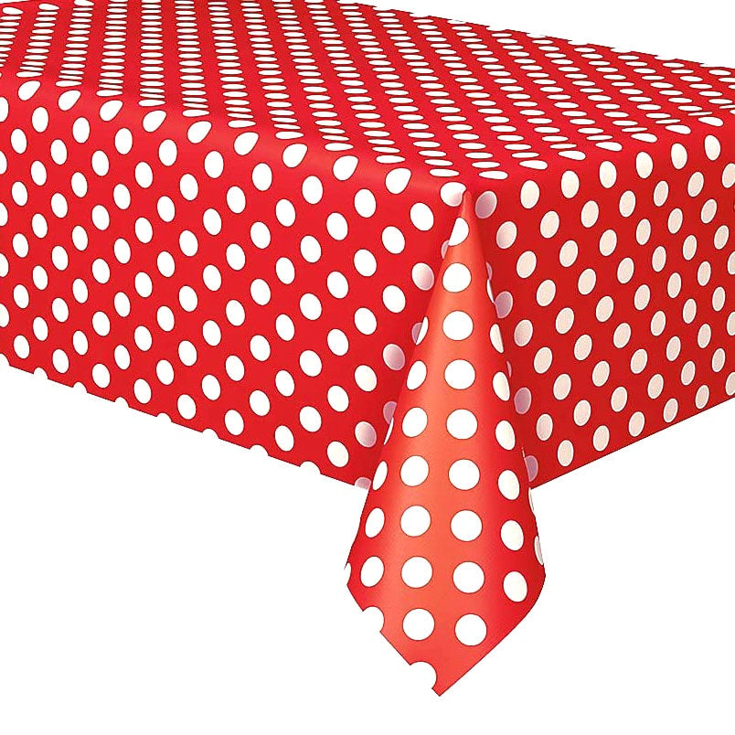 Party Table Cloth Plastic Polka Dot 137x183cm