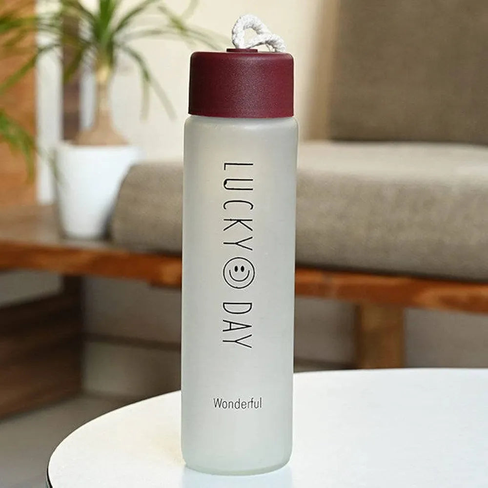 Sports Water Bottle 340ml Frosted Glass 180g 5.5x20cm 1pc