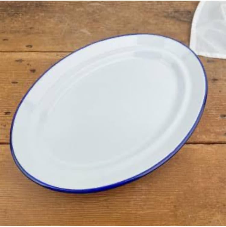 Enamel White Plate 36cm Oval
