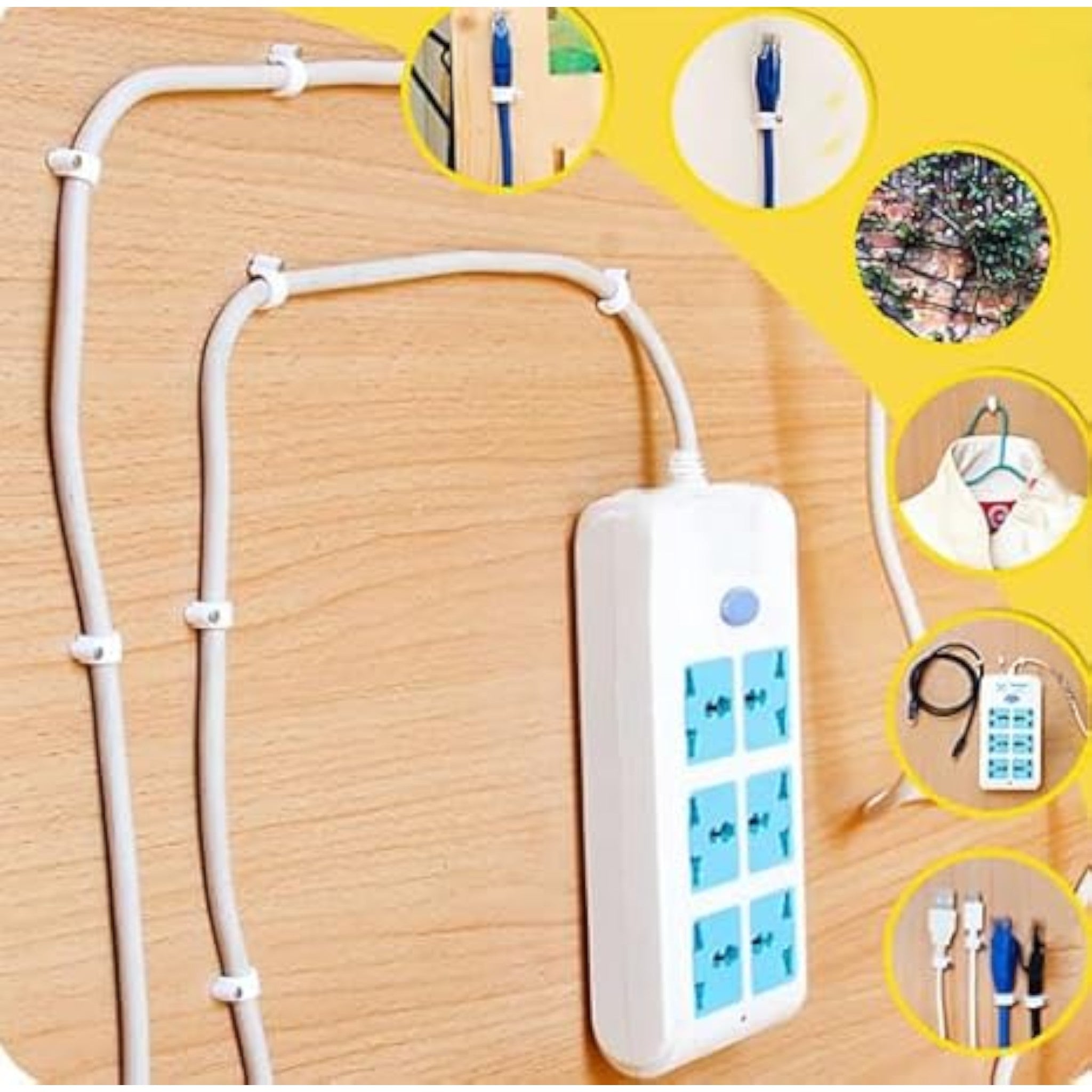 Cable Clip Rpund 8mm White 100pack