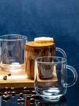 Pasabahce Iconic Milky Glass Coffee Mug with Handle 245ml 6pcs 23881