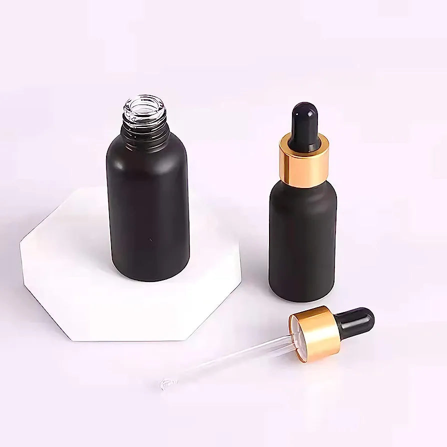 30ml Glass Dropper Bottle Black with Pipette Lid