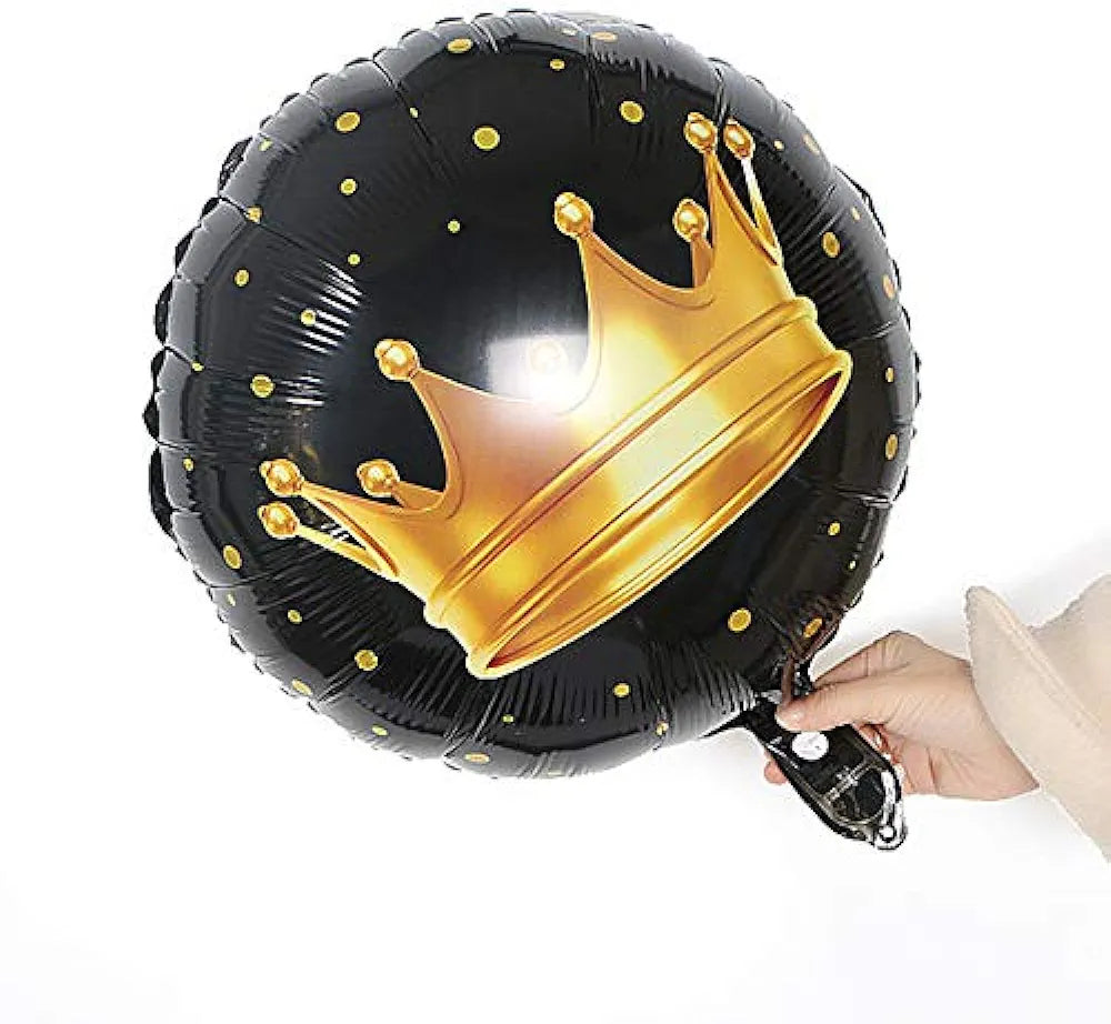 Happy Birthday Crown Foil Balloon Bouquet 5pc Set