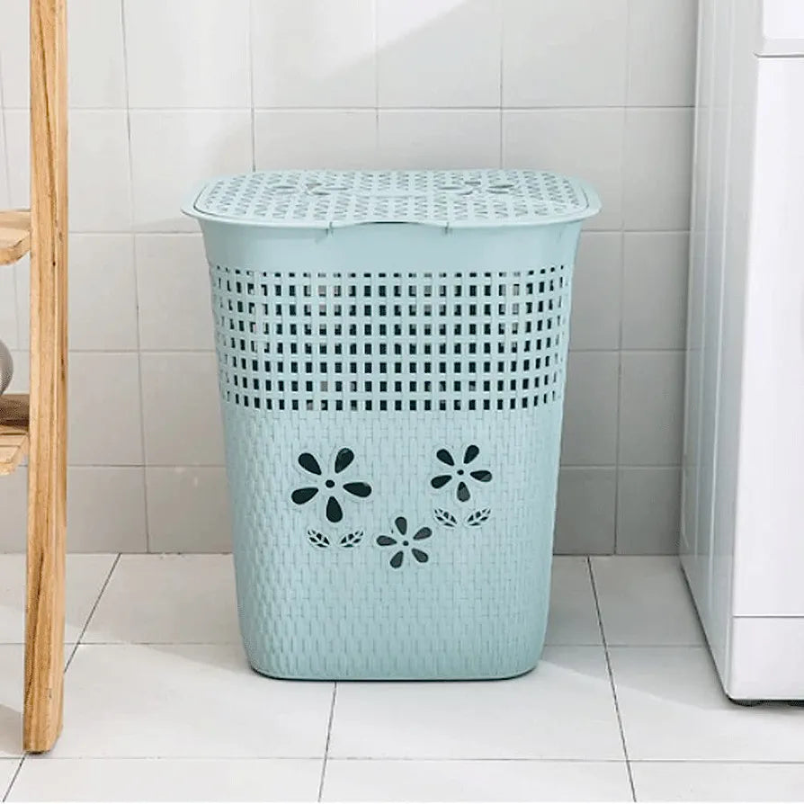 Laundy Basket Green with Lid 430