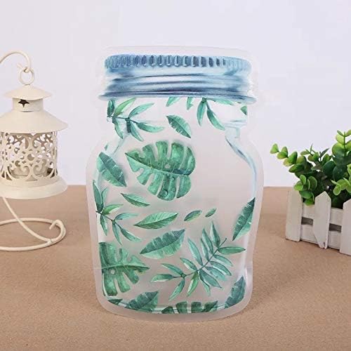 Stand-up Food Saver Zip Lock Pouch Bags Patterned Jar Shaped Resealable Storage Packaging 1pc