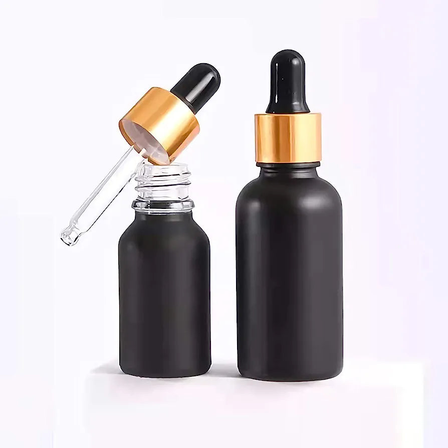 30ml Glass Dropper Bottle Black with Pipette Lid