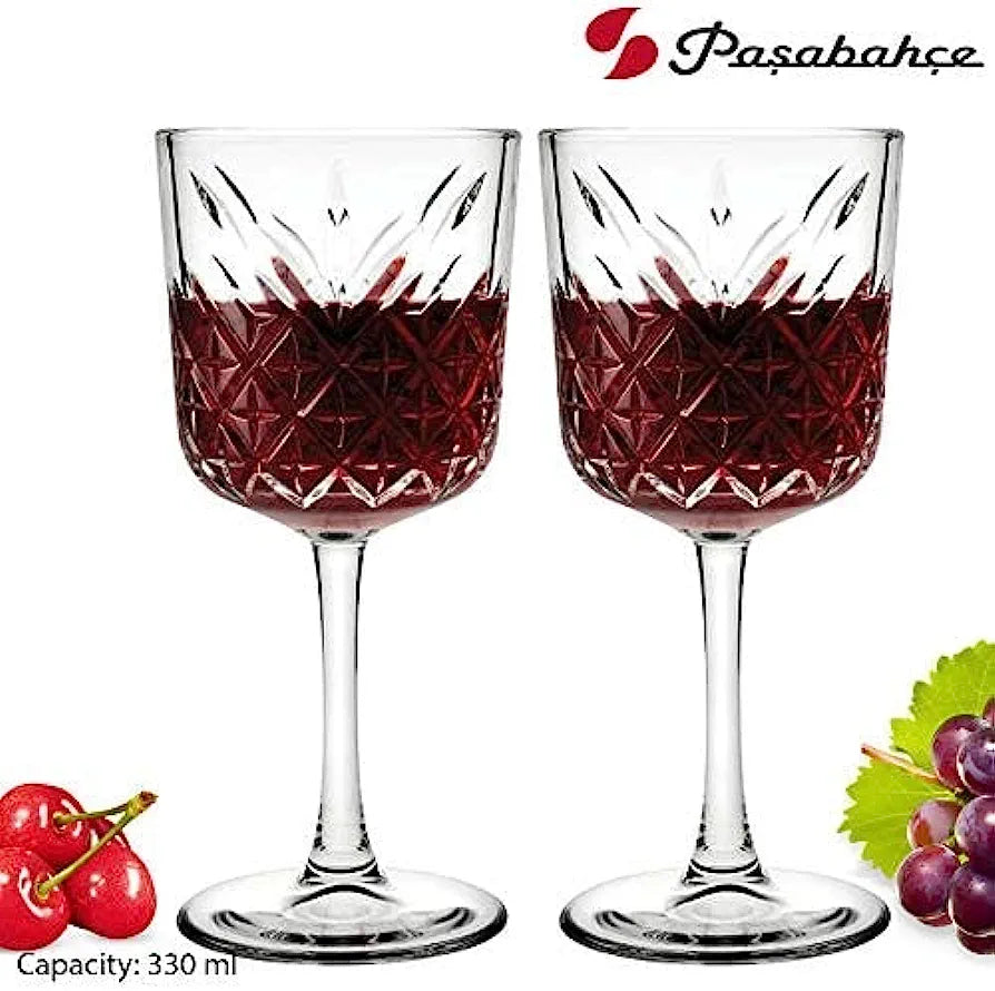 Pasabahce Timeless Glass Tumbler 330ml Red Wine 4Pack 23355