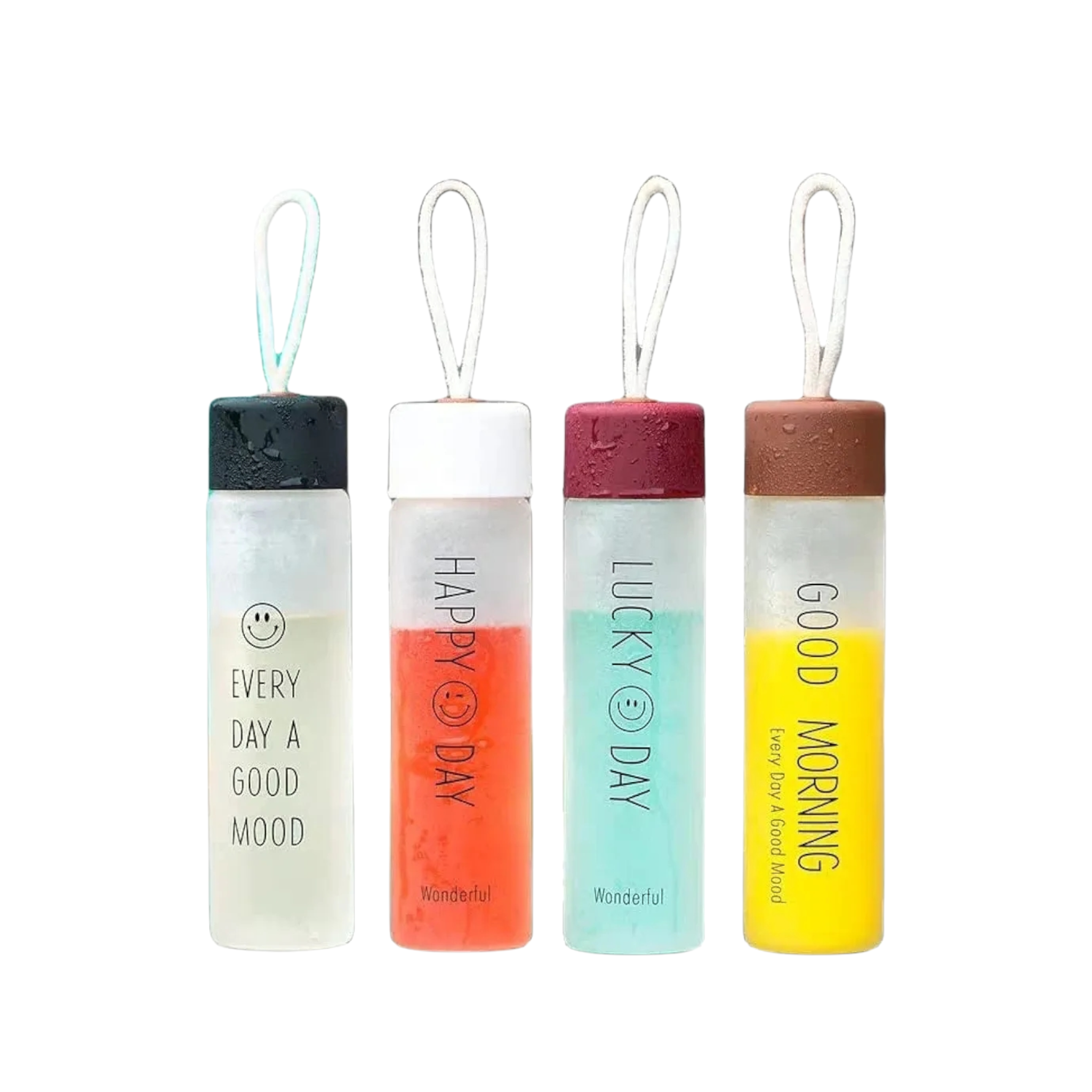 Sports Water Bottle 340ml Frosted Glass 180g 5.5x20cm 1pc