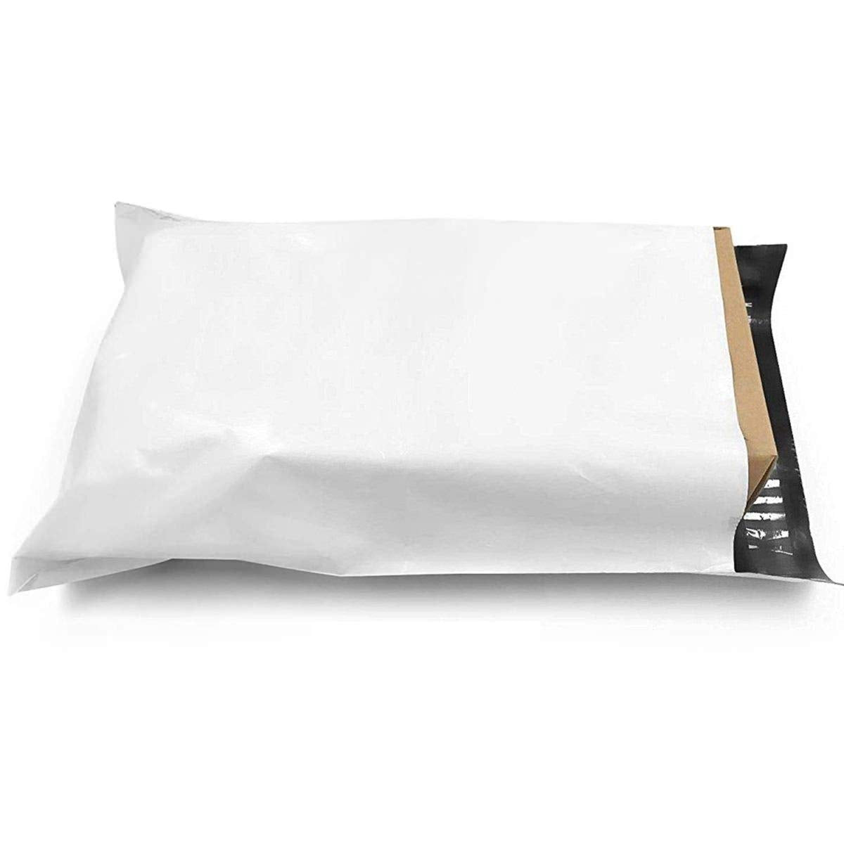 Tamper Proof White Courier Bag Self Adhesive Seal Packaging Pouch 75microns - Heavy Duty Virgin Material