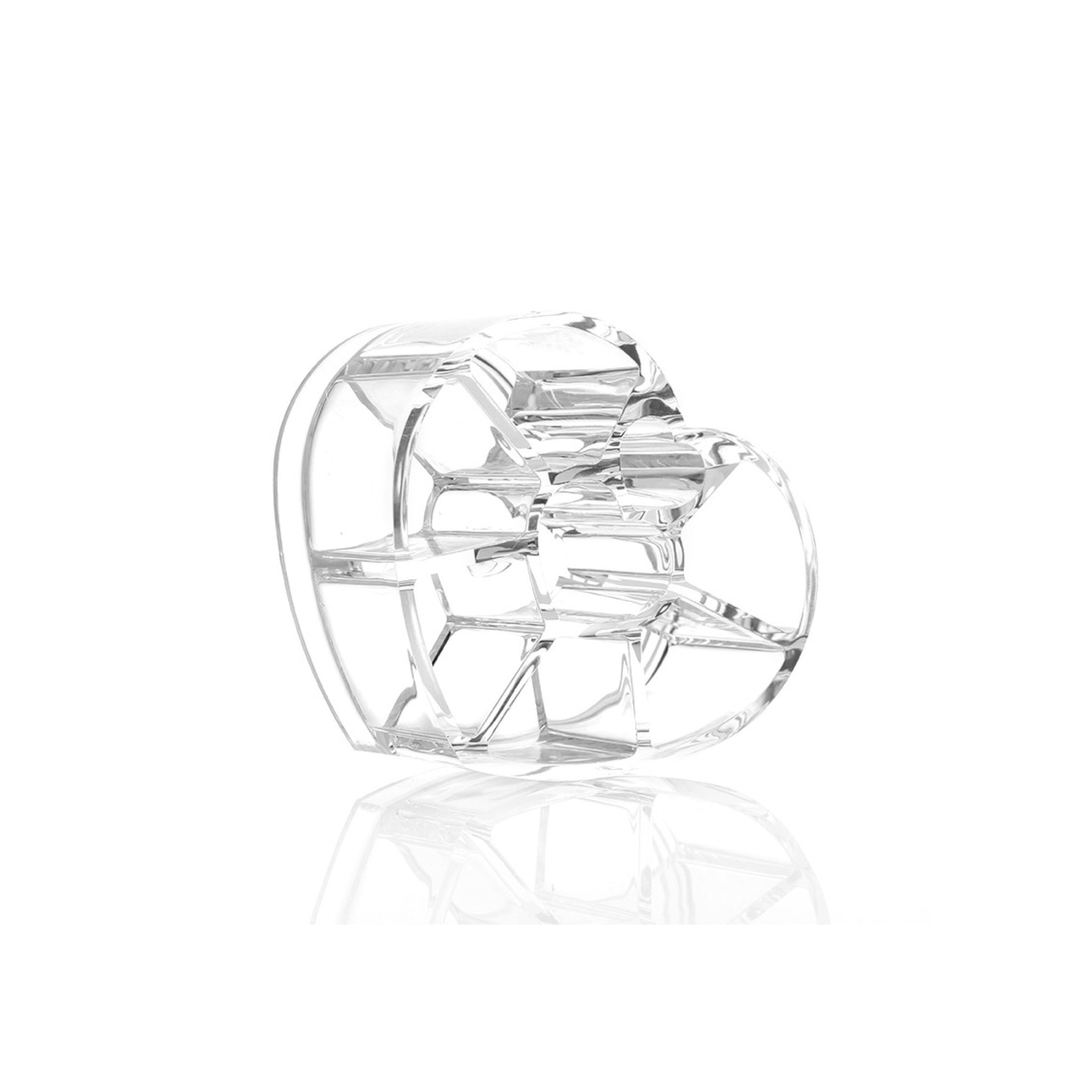 Modern Makeup Cosmetic Organizer Box- Clear Plastic Heart Shape