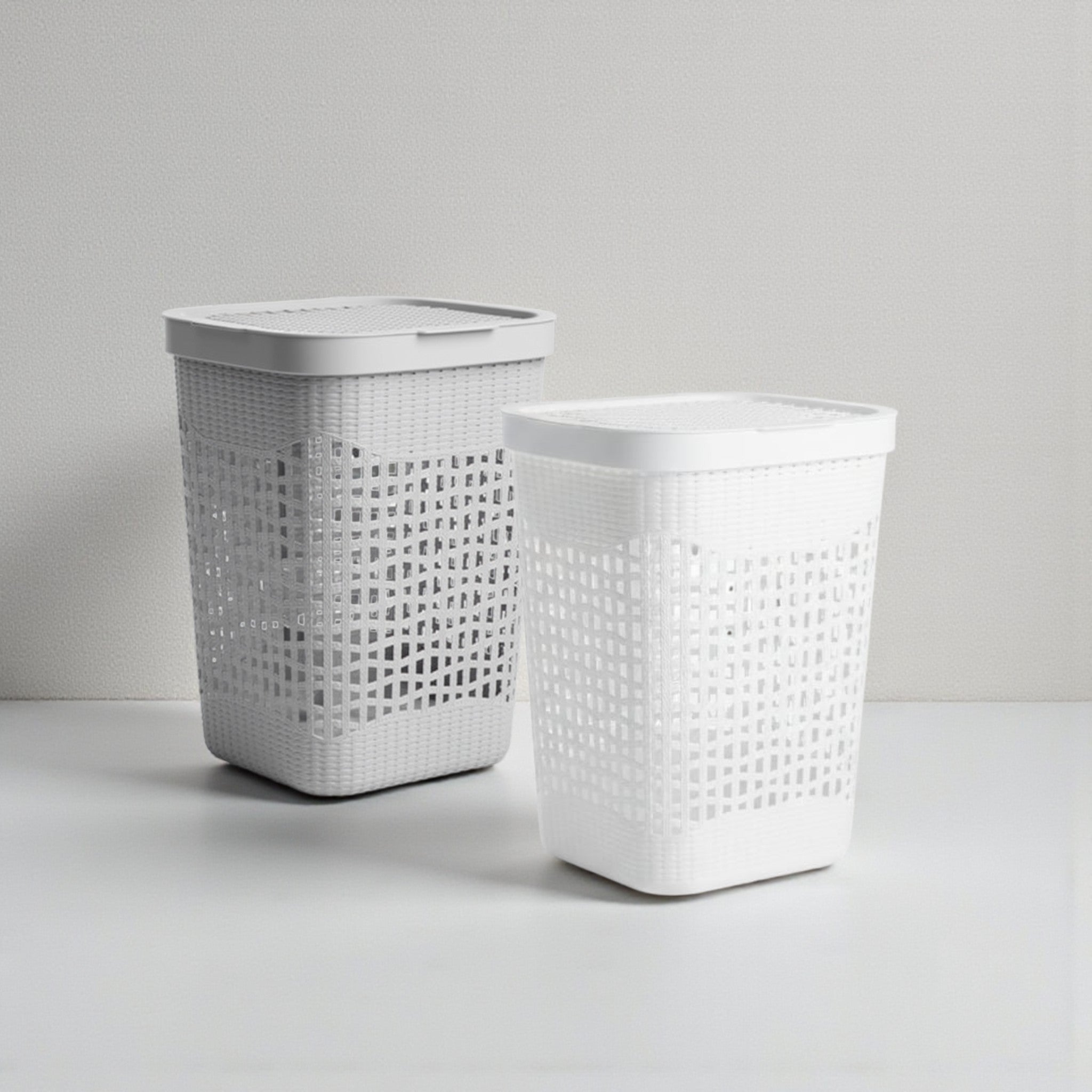 Laundry Basket - Linen Bin Slotted with Lid
