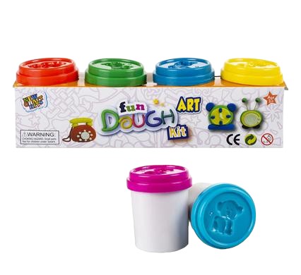 Edu Kids Play Dough 60g Tub 4-Colors Set
