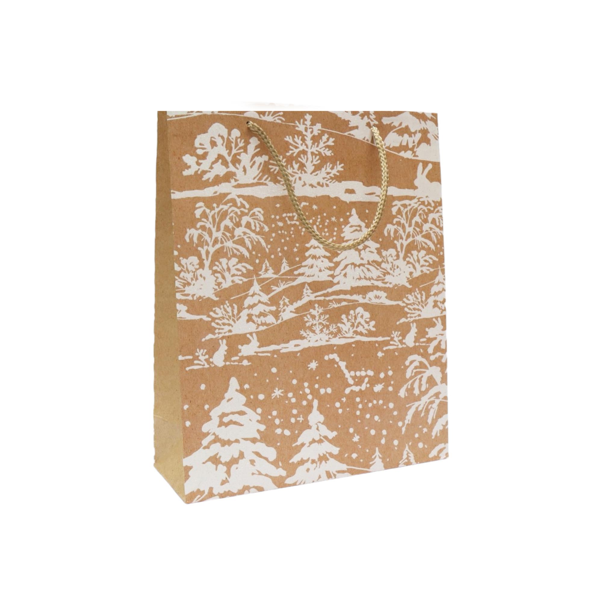 Festive Brown Kraft Gift Bags