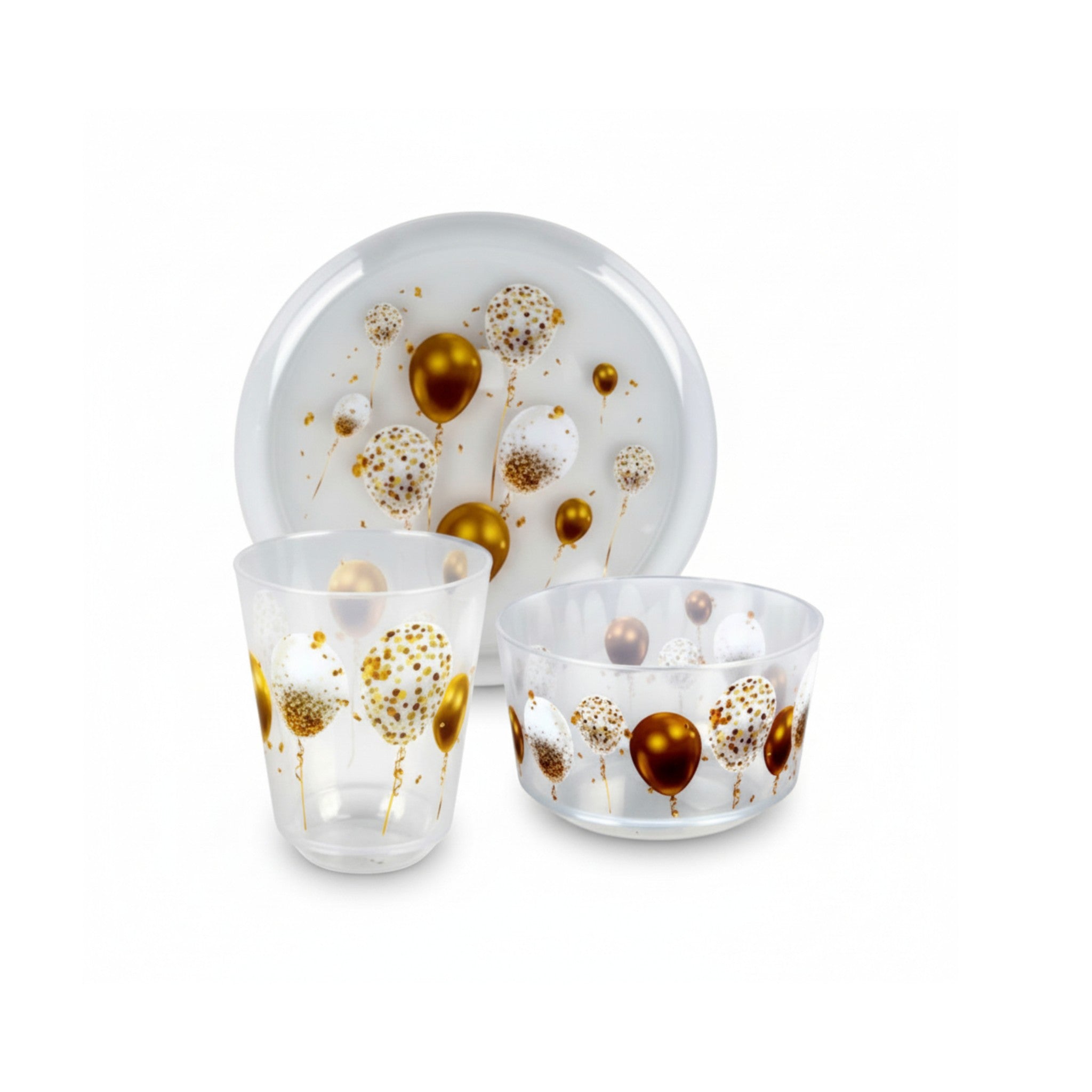 Party Plate Plastic - Balloon Patterned