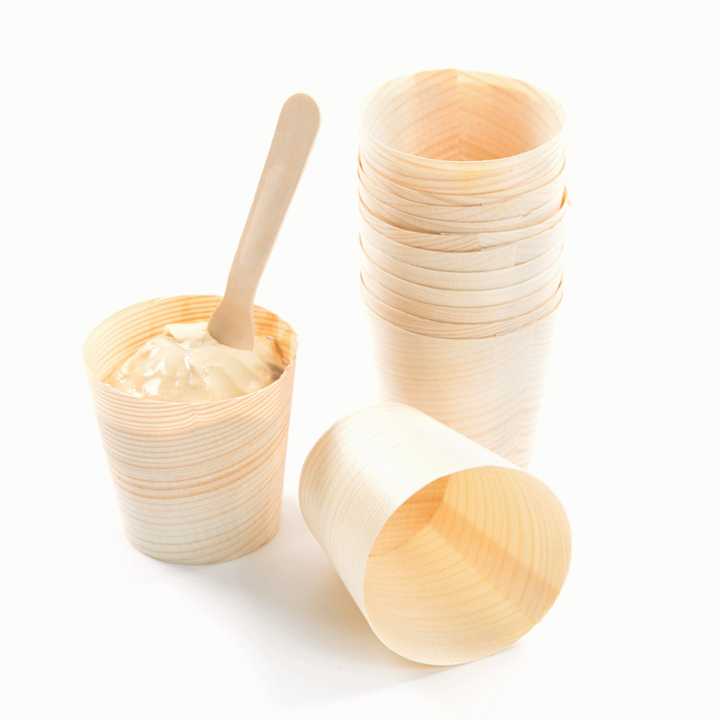 Disposable Bamboo Cups 8x6cm Large 20pack