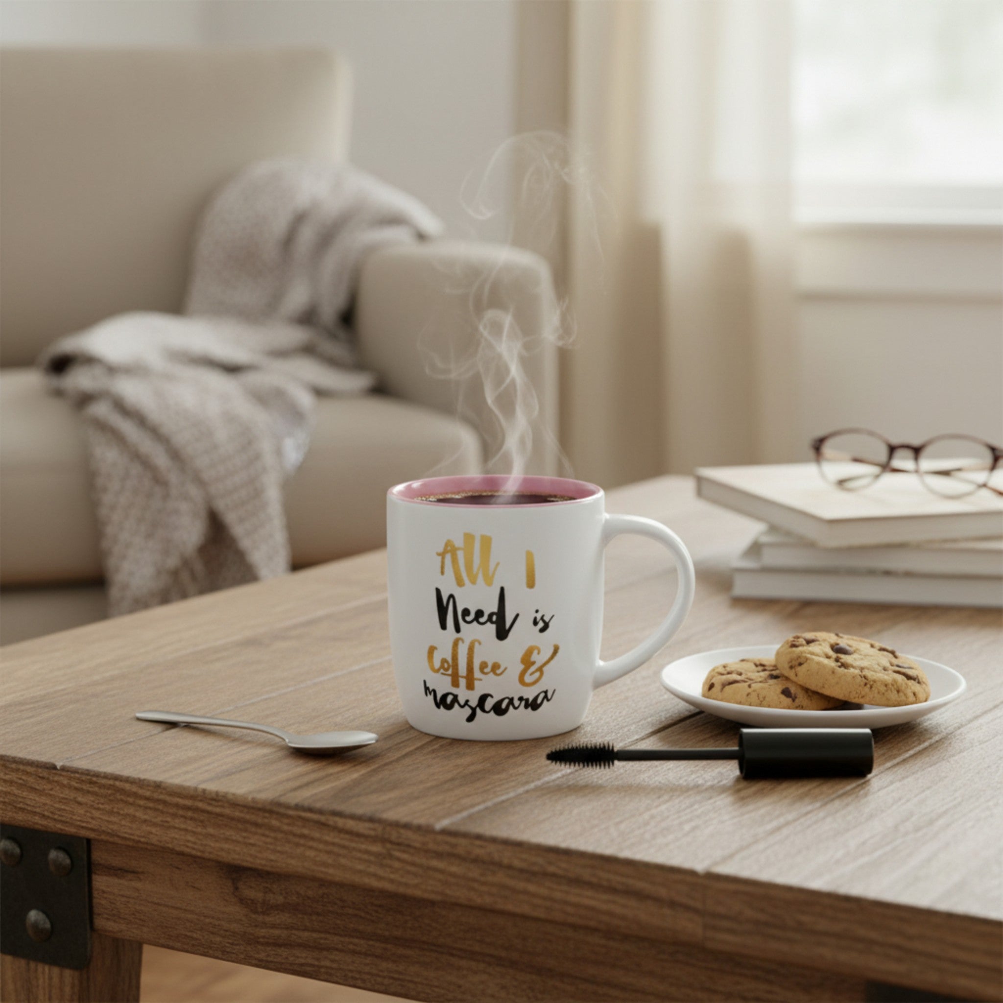 Ceramic Mug Daily Tubby Grey Gold Embossed 350ml