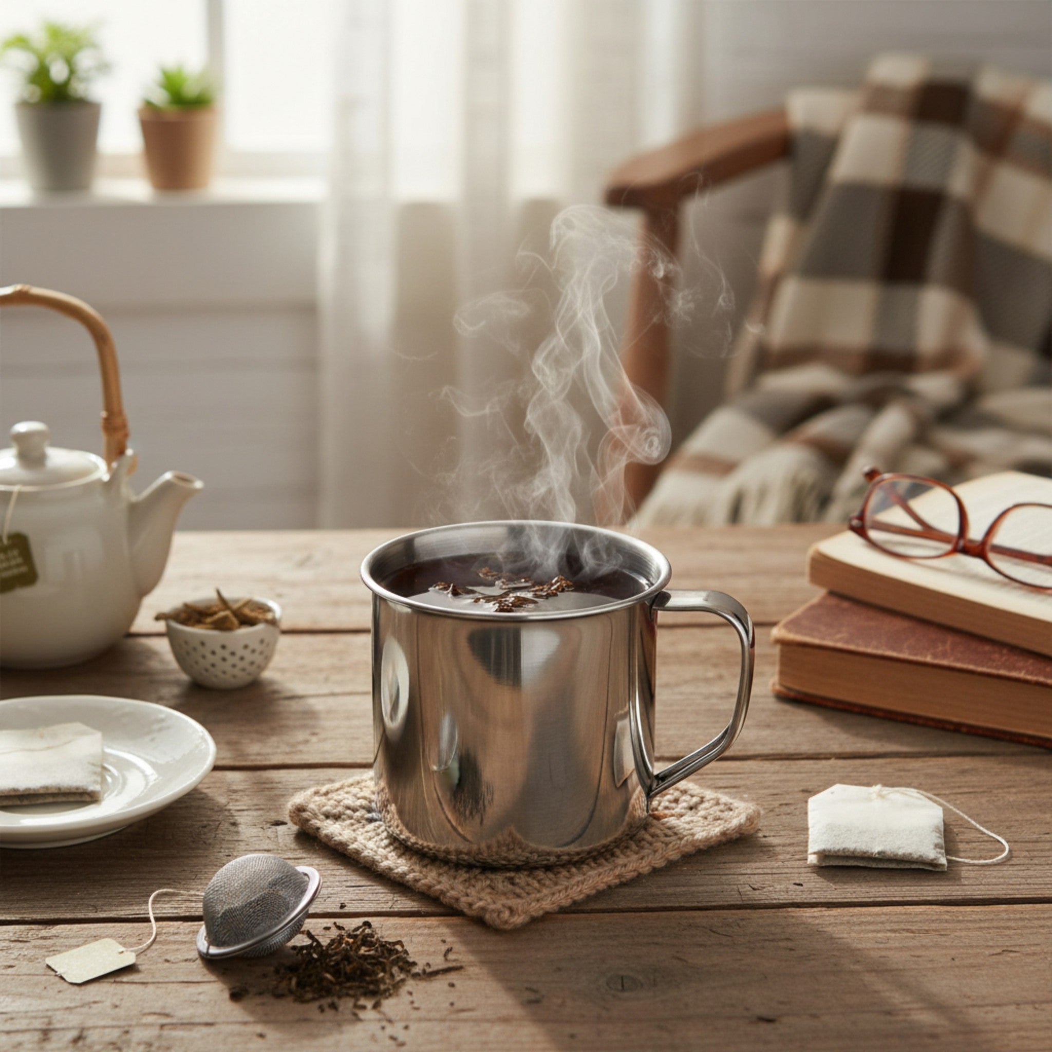 Stainless Steel Mug Deluxe with Handle 8cm