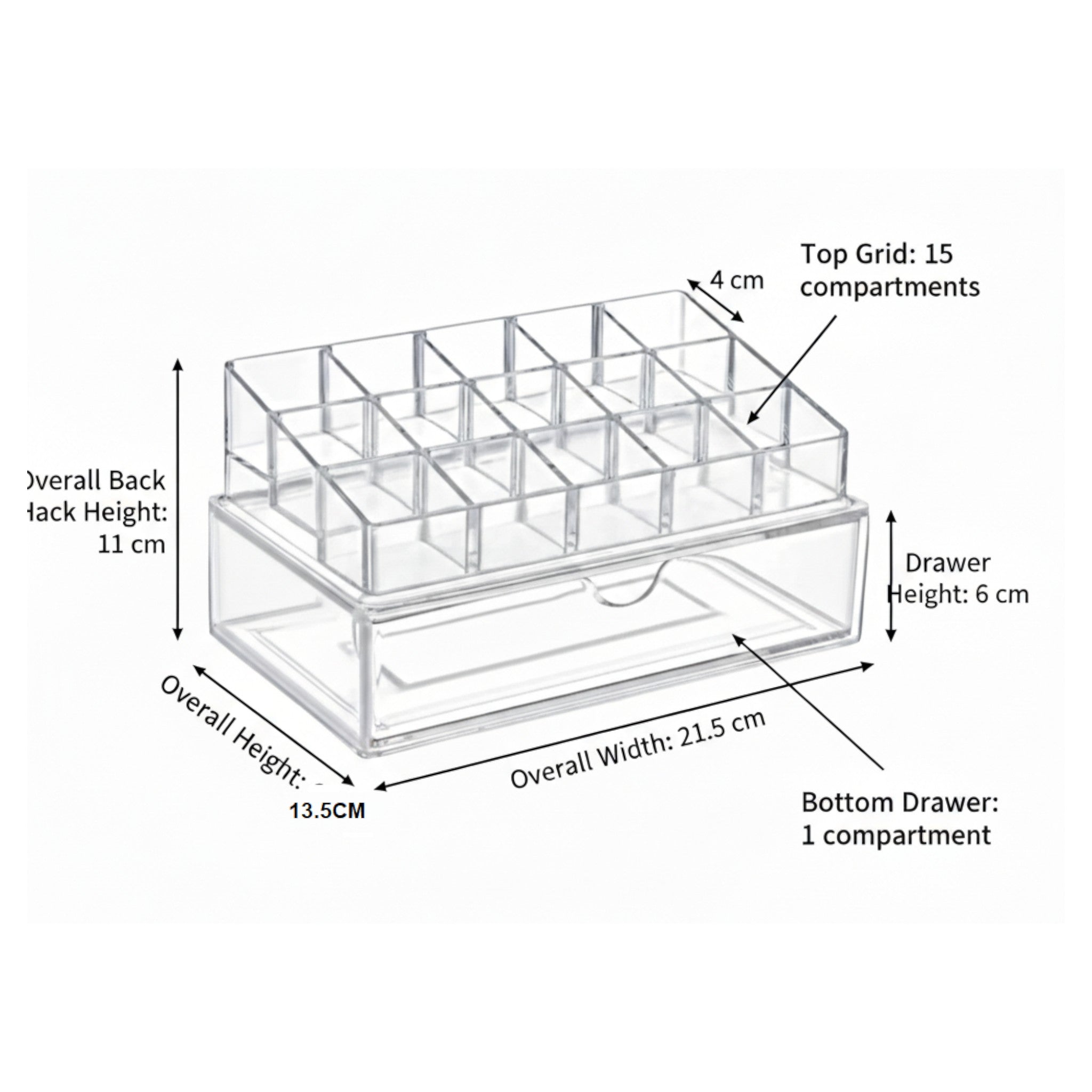 Modern Manucire Cosmetic Storage Drawer Organizer - Clear Plastic
