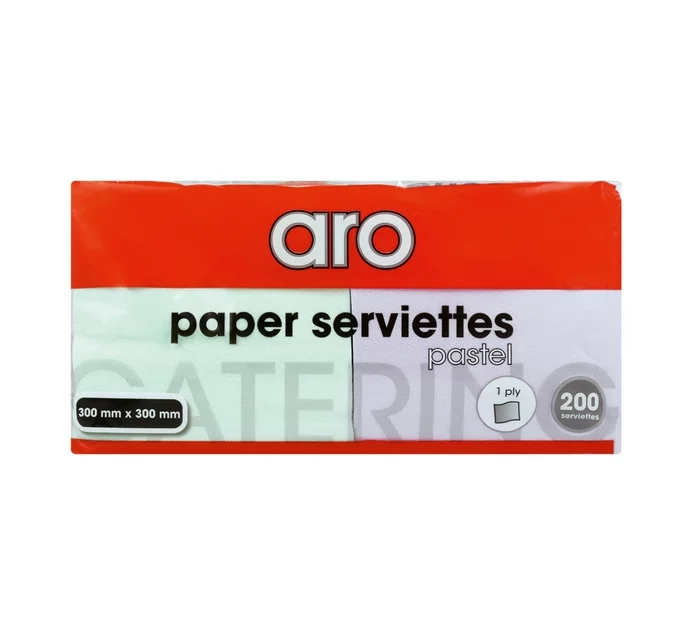Aro Pastel Paper Dinner Serviettes 1Ply 200Pack