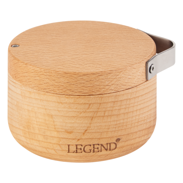 Legend Premium Beechwood Salt Cellar 10x5cm with Spoon