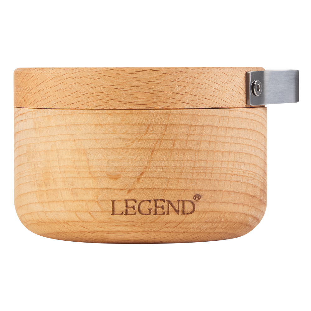 Legend Premium Beechwood Salt Cellar 10x5cm with Spoon