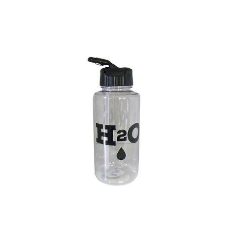 Home Classix H2O Clear Bottle with Black Lid and Clear straw 1100ml