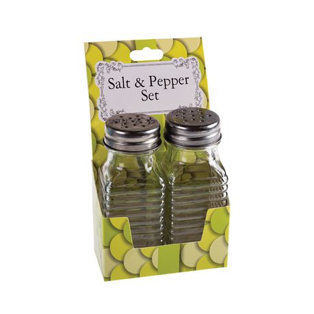 Glass Condiment Salt & Pepper Shaker 2pc Set