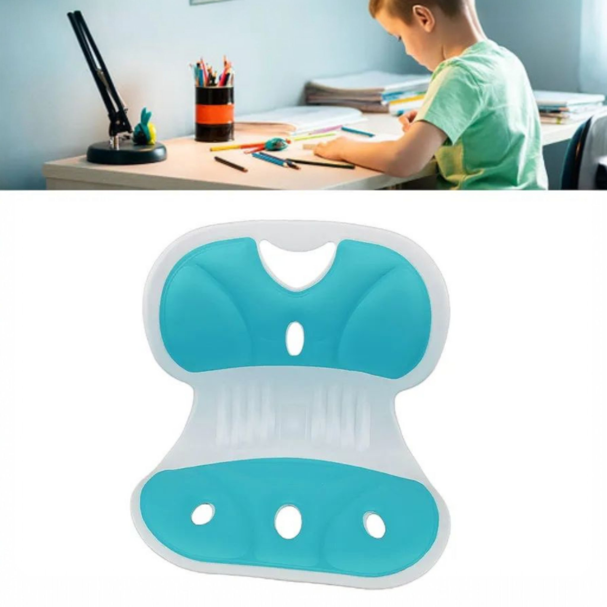 Lumbar Support Cushion,Petal Shape Waist Protector Chair Backrest for Car Seat Office Chair Reclining Bed Emerald