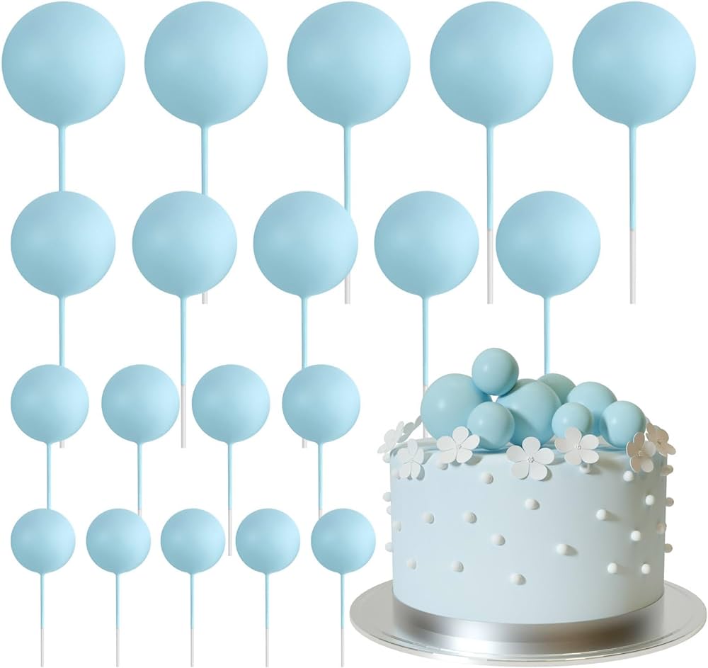 Faux Decorative Cake Topper Balls Plain 20pc