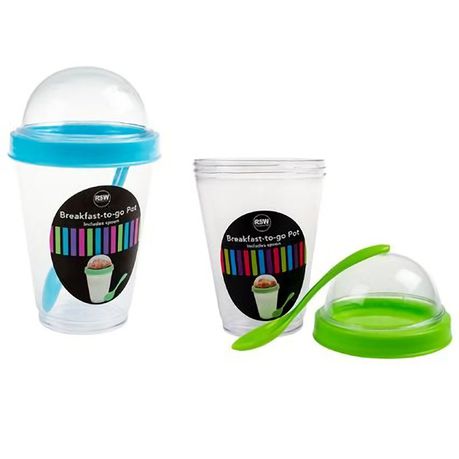 350ml Acrylic Smoothie Breakfast-to-Go Pot with Spoon