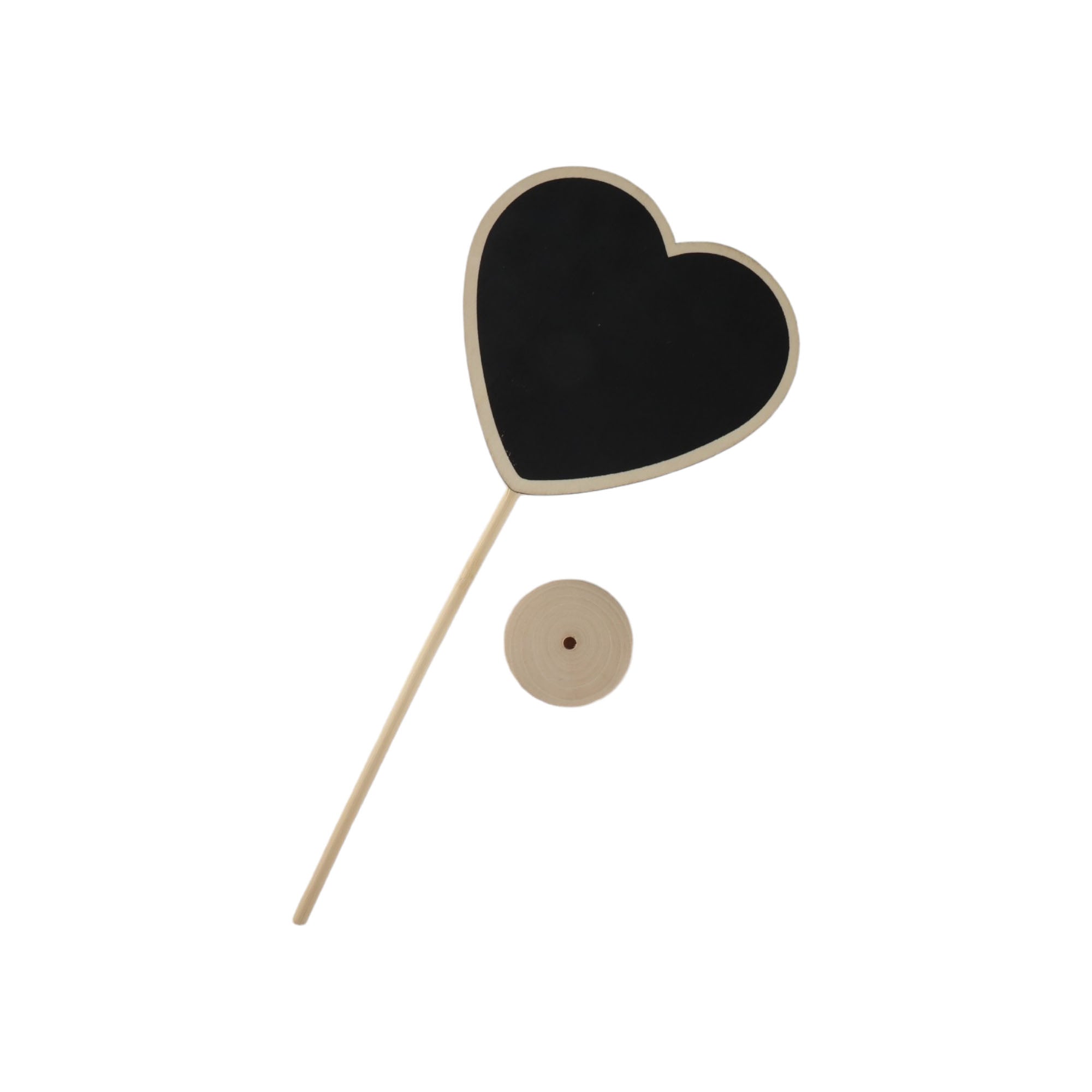 Heart Chalkboard Wooden Stand 16x15cm Black Board Notes for Parties