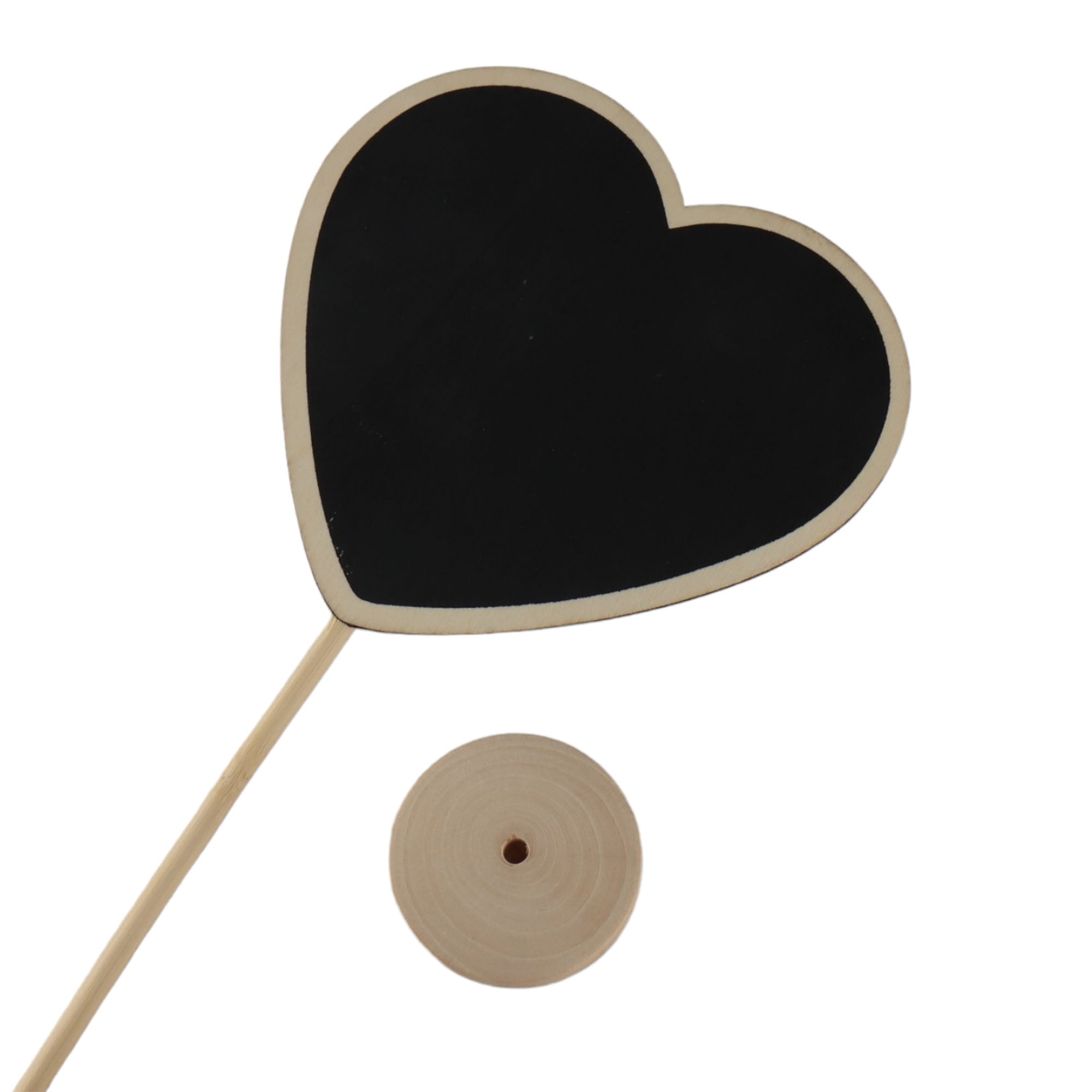 Heart Chalkboard Wooden Stand 16x15cm Black Board Notes for Parties