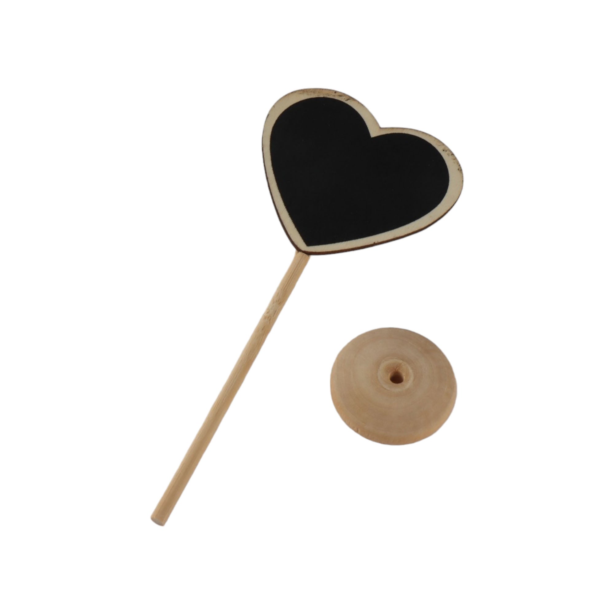 Heart Chalkboard Wooden Stand 16x15cm Black Board Notes for Parties