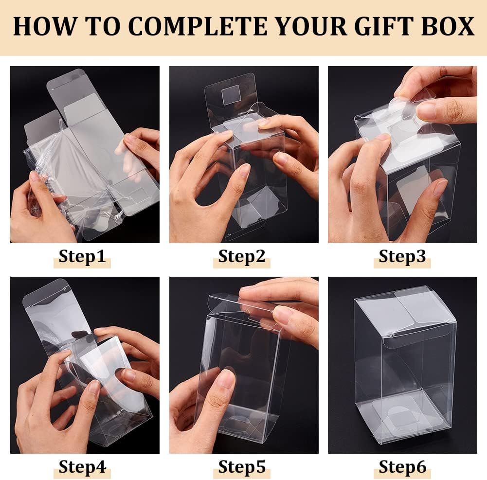 PVC Gift Boxes Transparent Open 1-Side 12pack