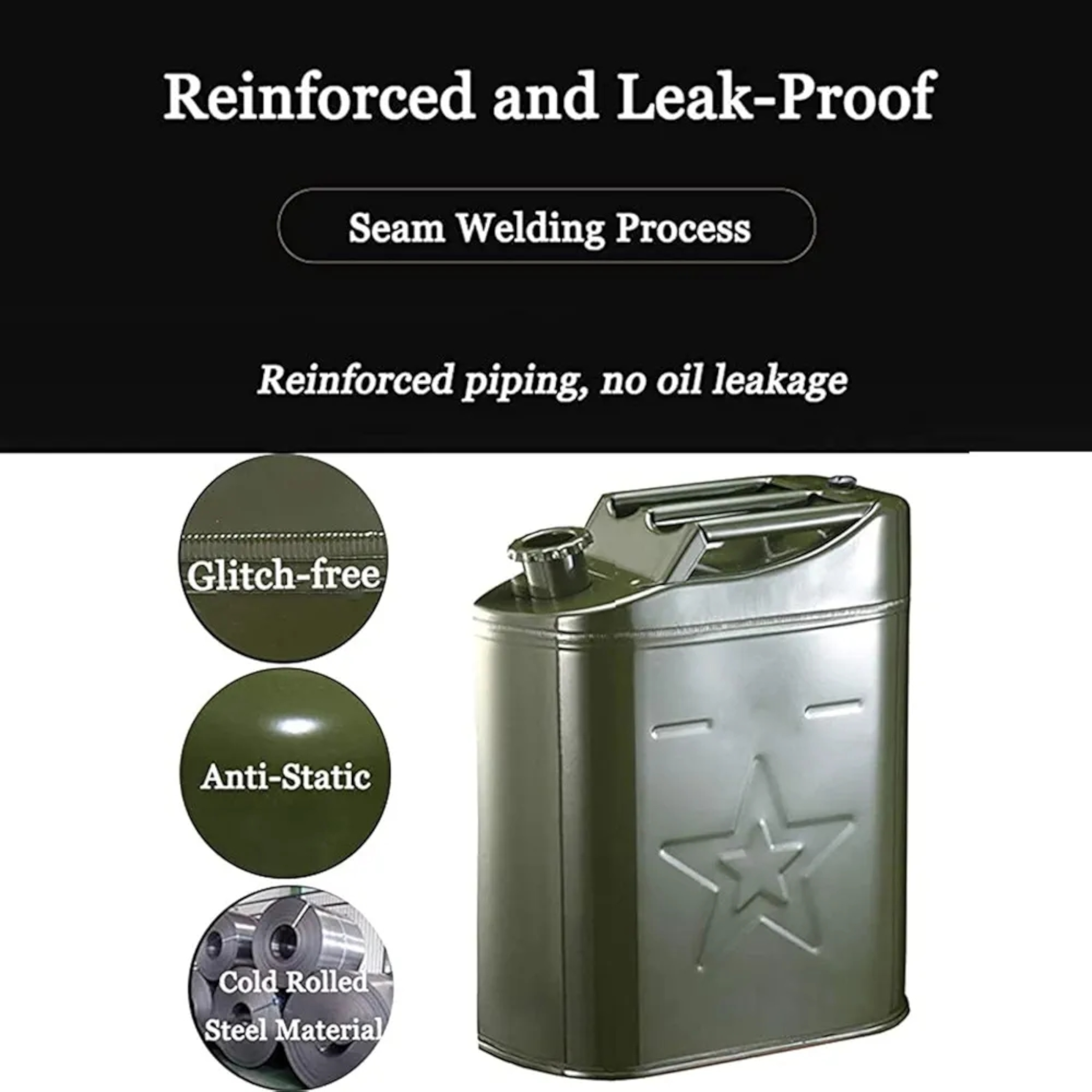 20L Fuel Jerry Can Metal - Portable