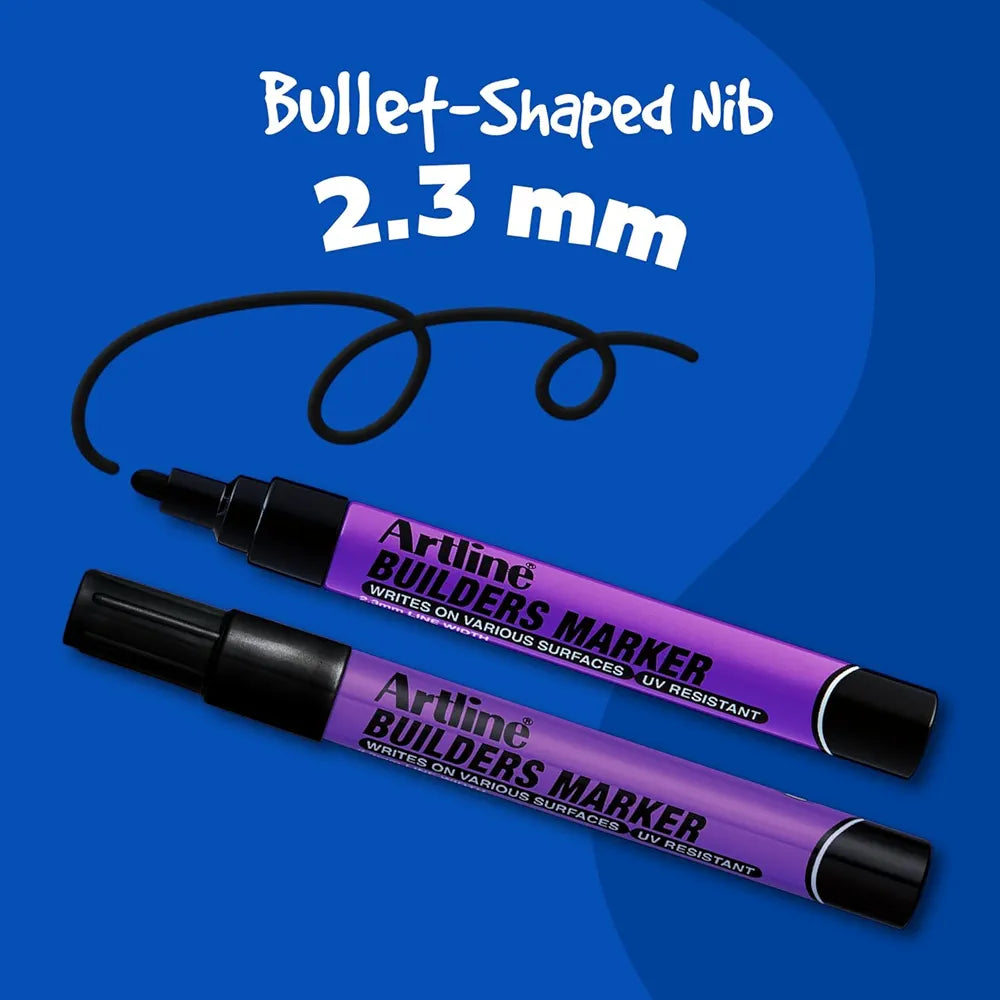 Artline Builders Marker Black 2.3mm Tip