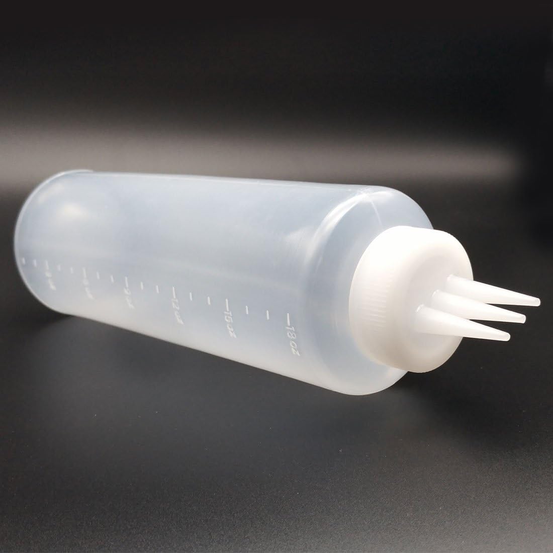 650ml 3-Hole Sauce Condiment Plastic Bottle with Measurements