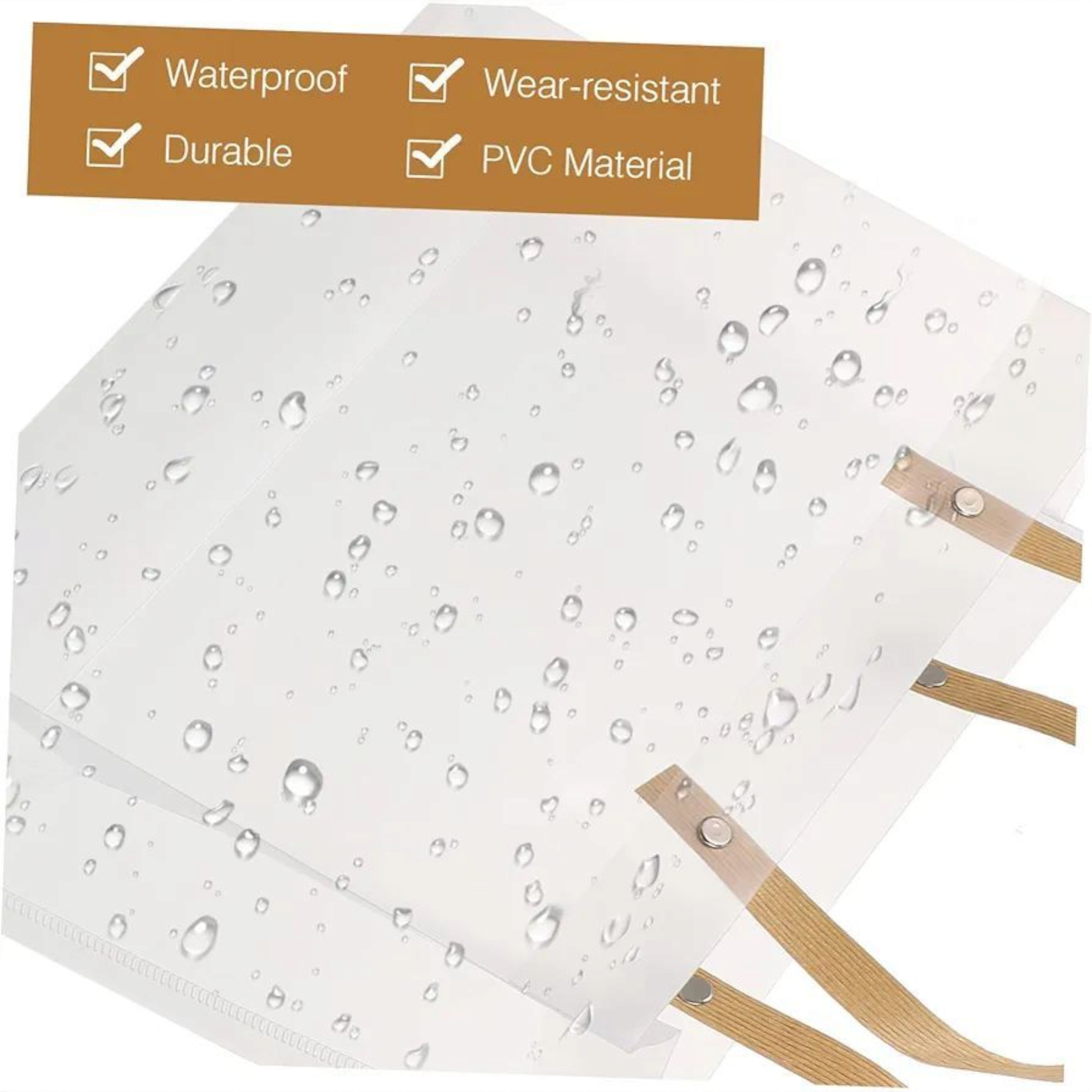 PVC Gift Box Bag Square Frosted with Brown Straw Handle