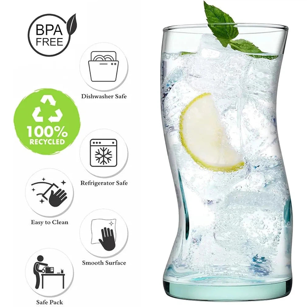 Pasabahce Amorf Hiball Glass Tumbler 440ml Recycle 4pack