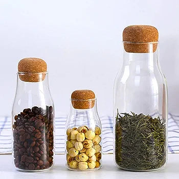 Borosilicate Glass Bottle 800ml with Cork Lid GL2911